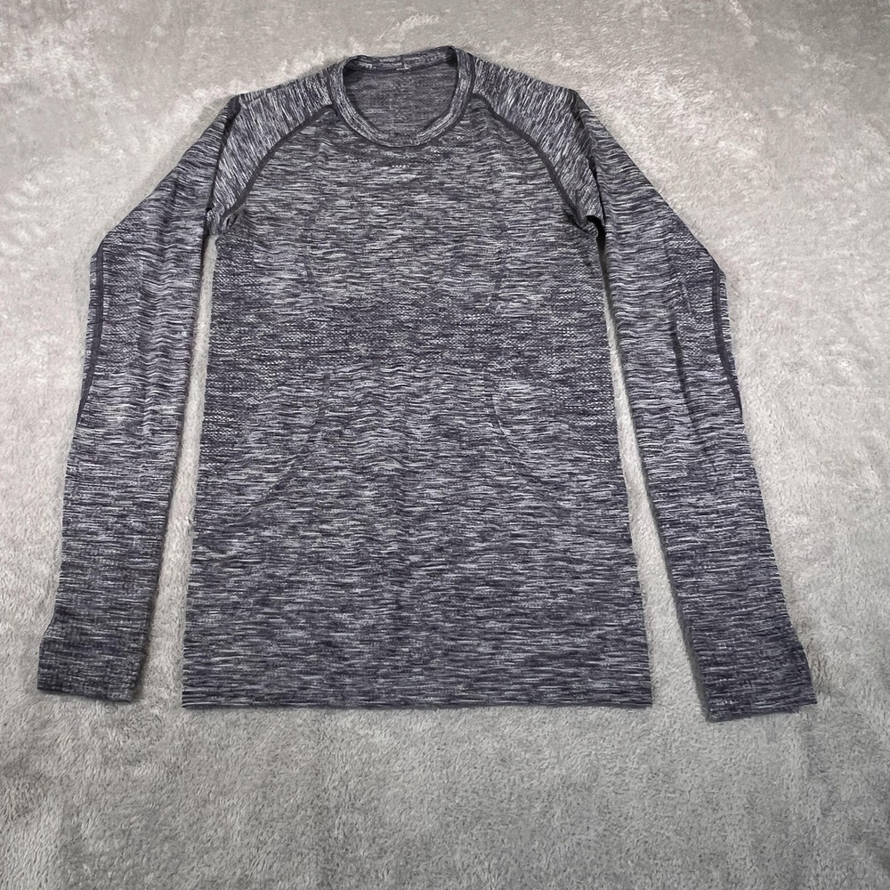 Lululemon Shirt Womens Size 6 Heathered Gray Swiftly Tech Long Sleeve Thumbholes